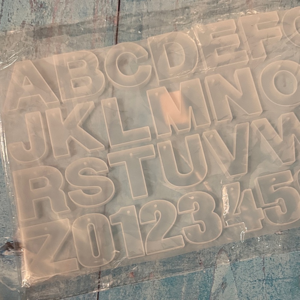 Alphabet and Number Silicone Mold with Holes for Epoxy Resin Casting Crafts Gift